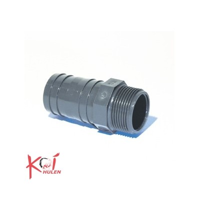 PVC slangestuds m/udv. gevind 40mm