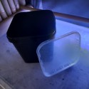 Plast boks 5 L sort med klar låg
